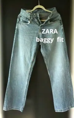 ZARA ザラ バギー デニム ブルーグリーン EU 34 (JP 28)