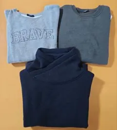 GLAZOS 裏起毛 トレーナー3着まとめ売り　140