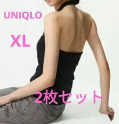 UNIQLO エアリズム ホルターブラトップ XL ブラック 2枚セット