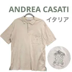 ☘️ANDREA CASATI タートル刺繍ポロシャツ　半袖　コットンTシャツ