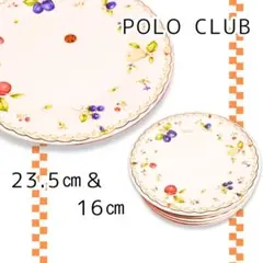 Y 未使用保管 ポロクラブ オードブル 皿 6枚組 洋食器 23.5㎝ 16㎝のサムネイル