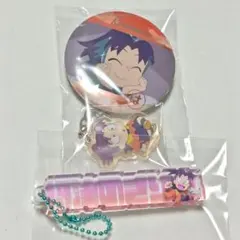 【摂津のきり丸】忍たま乱太郎 ネームブロックキーホルダー ＆チャーム付き缶バッジ