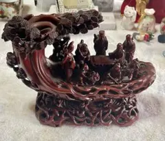 木製彫刻 古代中国の文人