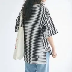 コカ coca トップス オーバーサイズ Tシャツ ボーダー Ｓ 大きめサイズ