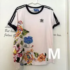 【完売モデル】adidas 花柄 半袖M リンガーTシャツ　トレフォイル　希少
