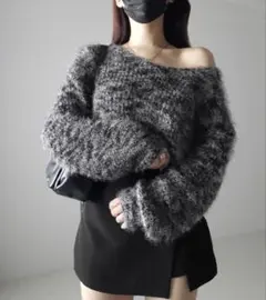 me+em select フラッフィーメランジルーズシャギーニット　韓国のサムネイル