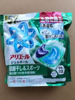 P＆Gアリエールジェルボールプロ 部屋干し用 つめかえメガジャンボサイズ 57個のサムネイル