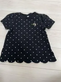 アプレレクール黒の水玉模様Tシャツ 120