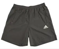 adidas ハーフパンツ グレー ジッパーポケットXO