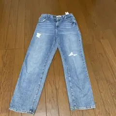 デニムブルー ダメージ加工 ロングパンツ 13-14