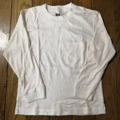 1回着用　ユニクロユー　UNIQLO U　白 ロンT 長袖 ポケット付き 130