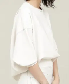 【美品】アダムエロペ ニットジョーゼットボンディングプルオーバー