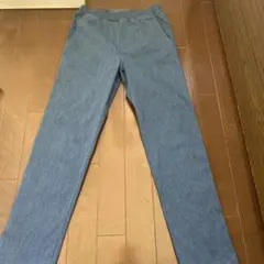 デニム風スリムフィット長ズボン