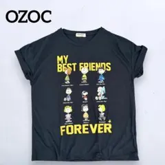 【オゾック×ピーナッツ】半袖Tシャツ スヌーピー カットソー ロールアップ袖 Mのサムネイル