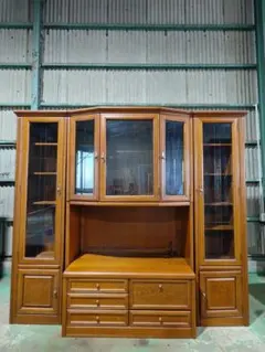 leon00820002000様専用】ビンテージ木製ガラス扉キャビネット - メルカリ