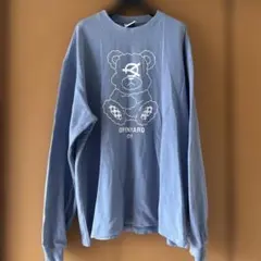 OY ブルー 長袖Tシャツ クマ プリントのサムネイル