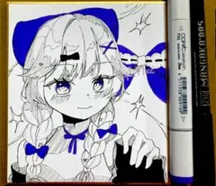 手描きイラスト色紙02　オリジナル