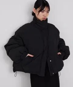 【forksy.】〈撥水加工〉ドロスト付きハイネックモンスター中綿ジャケット