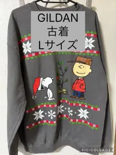 美品　古着　スヌーピー トレーナー L クリスマス　大きいサイズ　スウェット