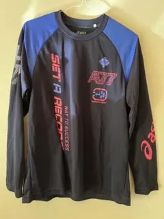 ASICS ロングスリーブTシャツ 黒/青