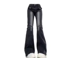 ブーツカットデニム・フレアデニム ブラック y2k