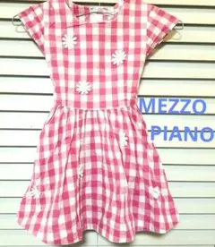 レア 当時物 旧タグ メゾピアノ小花付き チェック ワンピース 120 平成