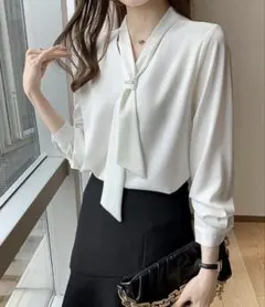 blackdia ocean メタルバー ボウタイブラウス