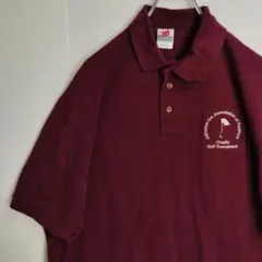 ヘインズ 半袖シャツ ポロシャツ ワインレッド メンズXL