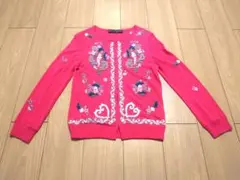 刺繍入りピンクニットカーディガン サイズ1