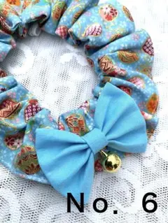 猫 犬 シュシュ 首輪 ハンドメイド Ｎｏ．６　和柄