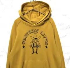 TMTティーエムティー　プリントパーカー　サイズL イエロー