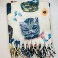 シャギーブランケット 猫 ナタリーレテ ひざ掛け ストール Cats マフラー