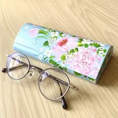 手描きフラワーアート メガネケース