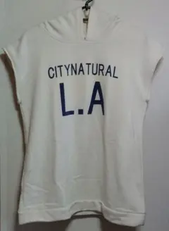 パーカー フード付き タンクトップ ホワイト