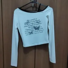 オフショルダー ホワイト 長袖 韓国ファッション/韓国ストリート