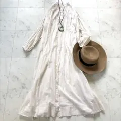 アーバンリサーチドアーズ　コットンボイル　ギャザーワンピース　羽織り　洗える　白