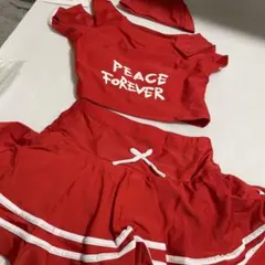 新品✨️ 水着 赤 トップス スカート3点セット145-155cm 帽子 女の子