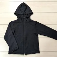 110cm しまむら キッズ ジップアップパーカー ブラック