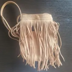 Kastane フリンジ付きショルダーバッグ ベージュ