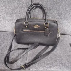 Coach ブラックレザー ショルダーバッグ