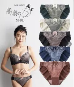 ニッセン 高嶺のブラジャー エレガントフラワーコーディネートショーツ ブラウン