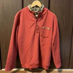 BELLE JEANNE 赤 ニット チェック襟