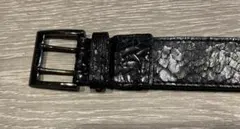 コムサデモード メン　黒レザーベルト テクスチャー仕上げ COMME CA MEN / コムサ・メン （メンズ） ベルト・サスペンダー