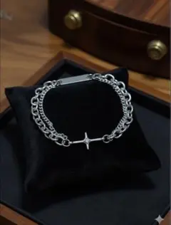 シルバー チェーンブレスレット クロスモチーフ 定価15000円
