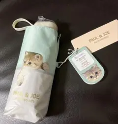 【新品未使用】ポールアンドジョー 折りたたみ傘 日傘 晴雨兼用 猫 ミントグリーのサムネイル