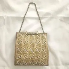 総ビーズバッグ　和装　パーティーバッグ　ハンドバッグ　着物