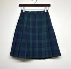 定番　イーストボーイ　チェック柄　巻きスカート風　プリーツ　膝上　日本製