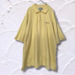 90s ギアフォースポーツ ポロシャツ ポロ襟 半袖 L〜XL 黄 綿 ゴルフのサムネイル