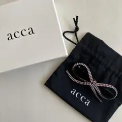 【未使用】acca ストーン付きリボンバレッタ　ピンク