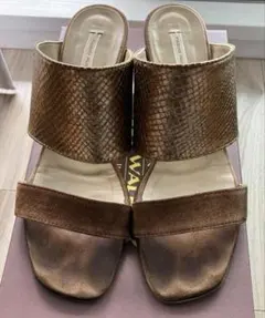 FABIO RUSCONI レザースエードサンダル 38